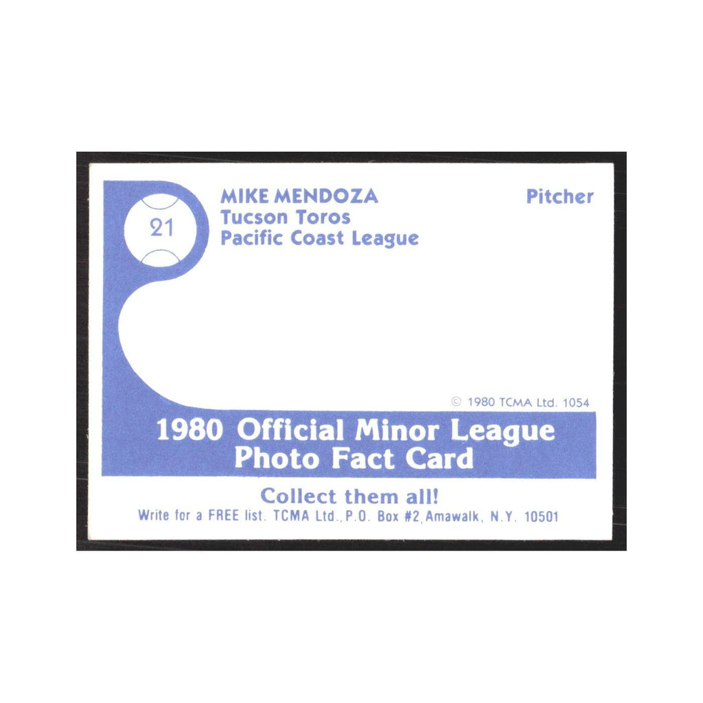 1980 TCMA Minor League Mike Mendoza Tucson Toros #21