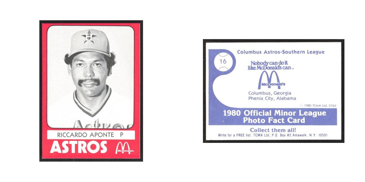 1980 TCMA Minor League Ricardo Aponte Columbus Astros #16