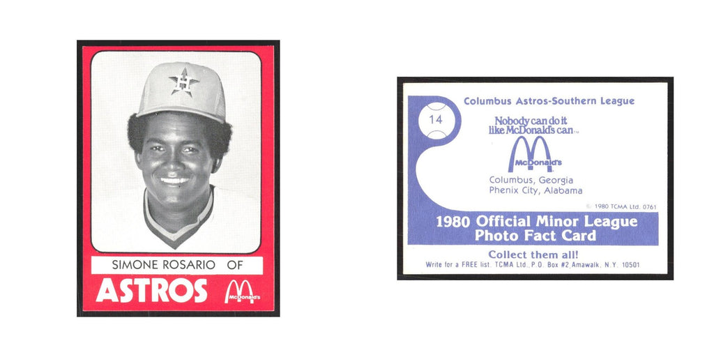 1980 TCMA Minor League Simone Rosario Columbus Astros #14