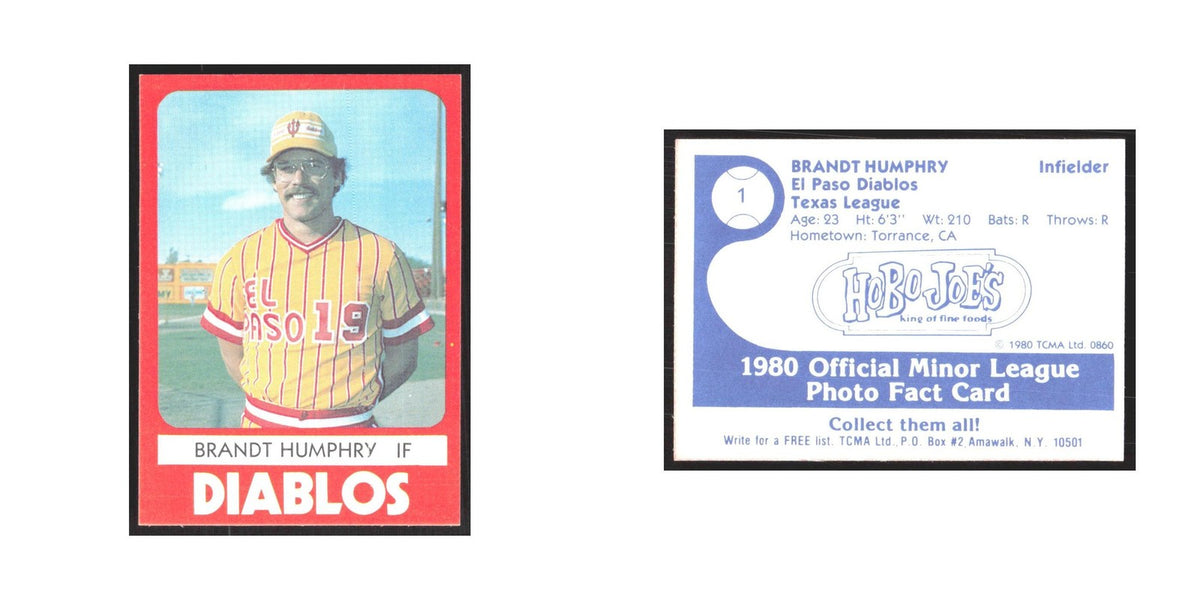 1980 TCMA Minor League Brandt Humphry El Paso Diablos #1