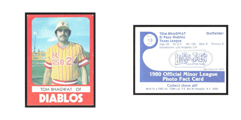 1980 TCMA Minor League Tom Bhagwat El Paso Diablos #13