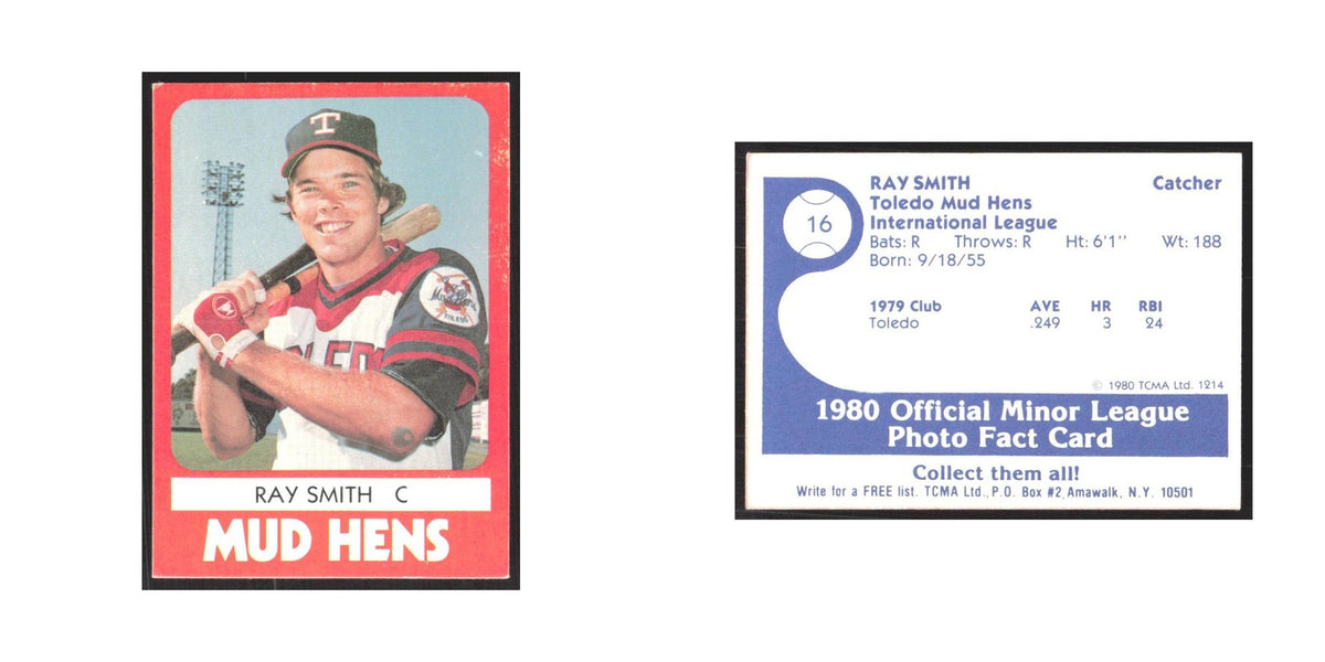 1980 TCMA Minor League Ray Smith Toledo Mud Hens #16