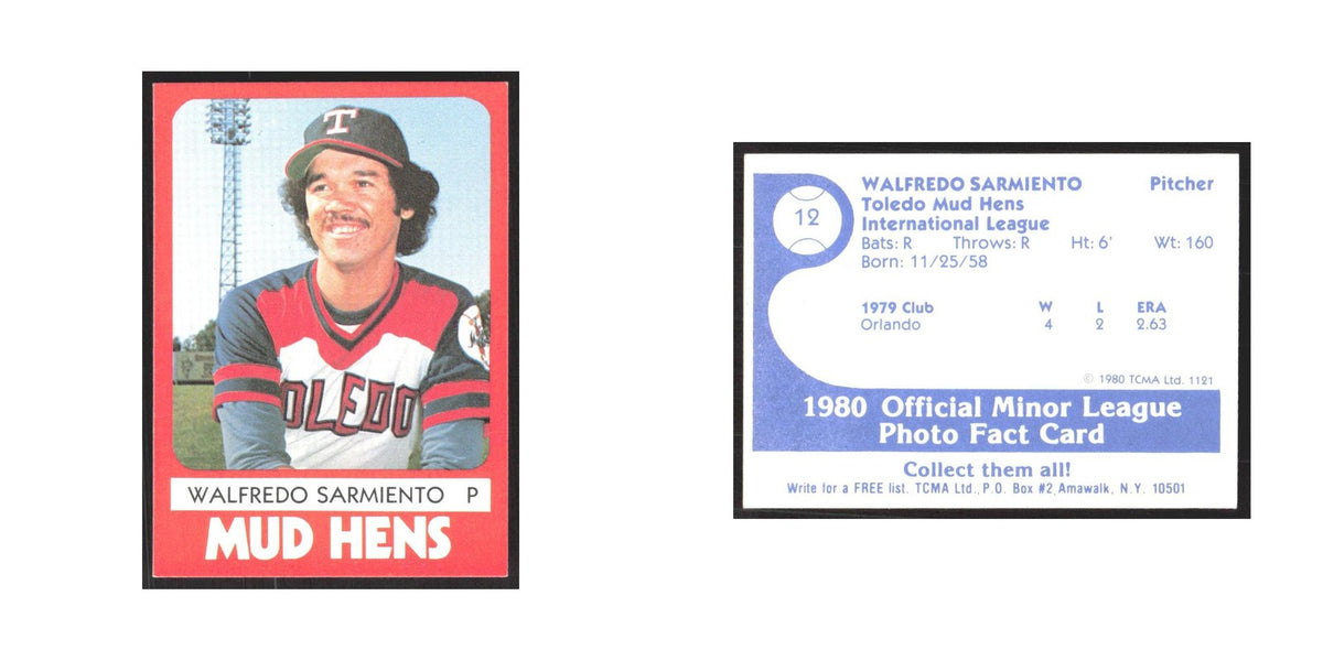 1980 TCMA Minor League Walfredo Sarmiento Toledo Mud Hens #12