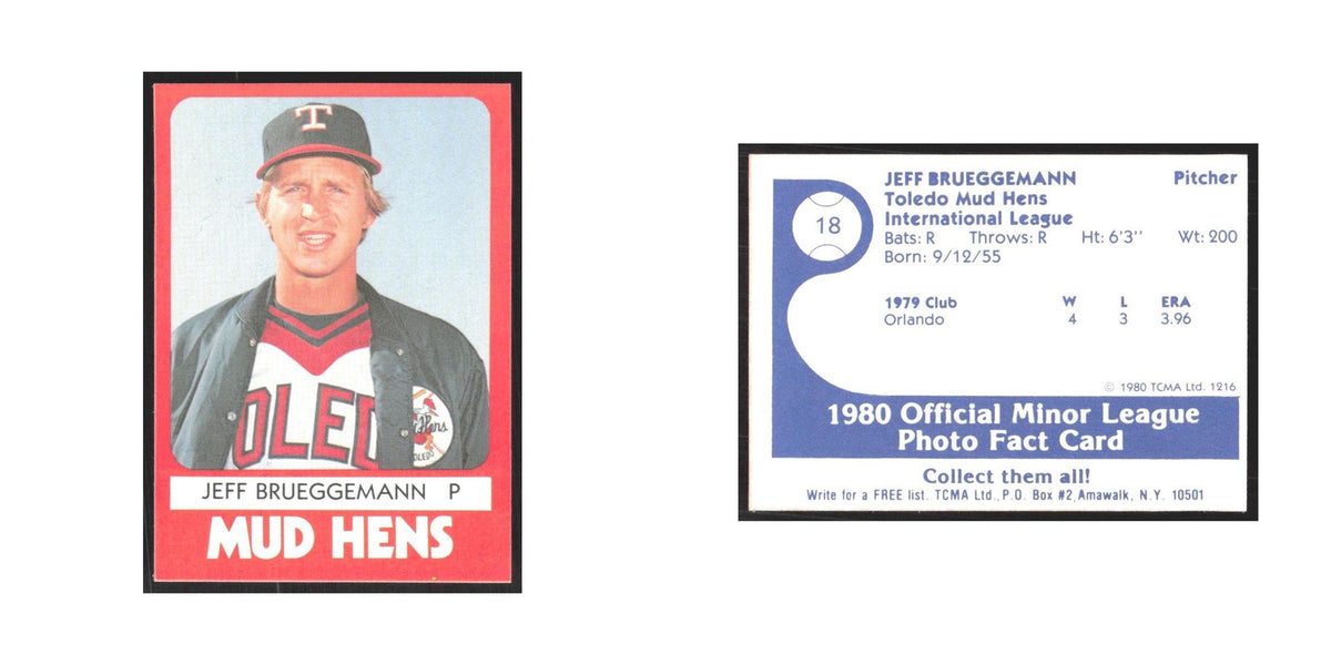 1980 TCMA Minor League Jeff Brueggemann Toledo Mud Hens #18