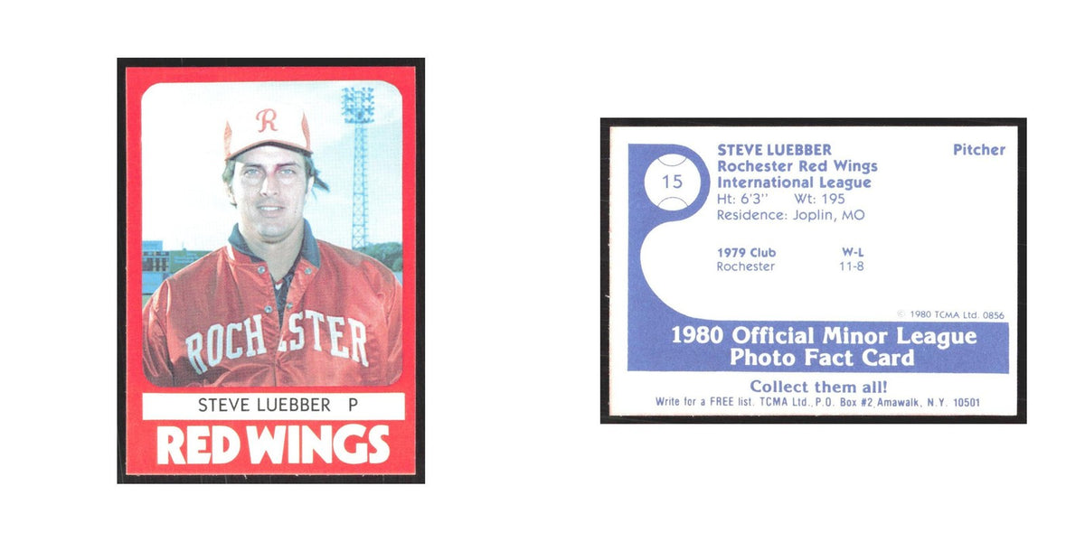 1980 TCMA Minor League Steve Luebber Rochester Red Wings #15