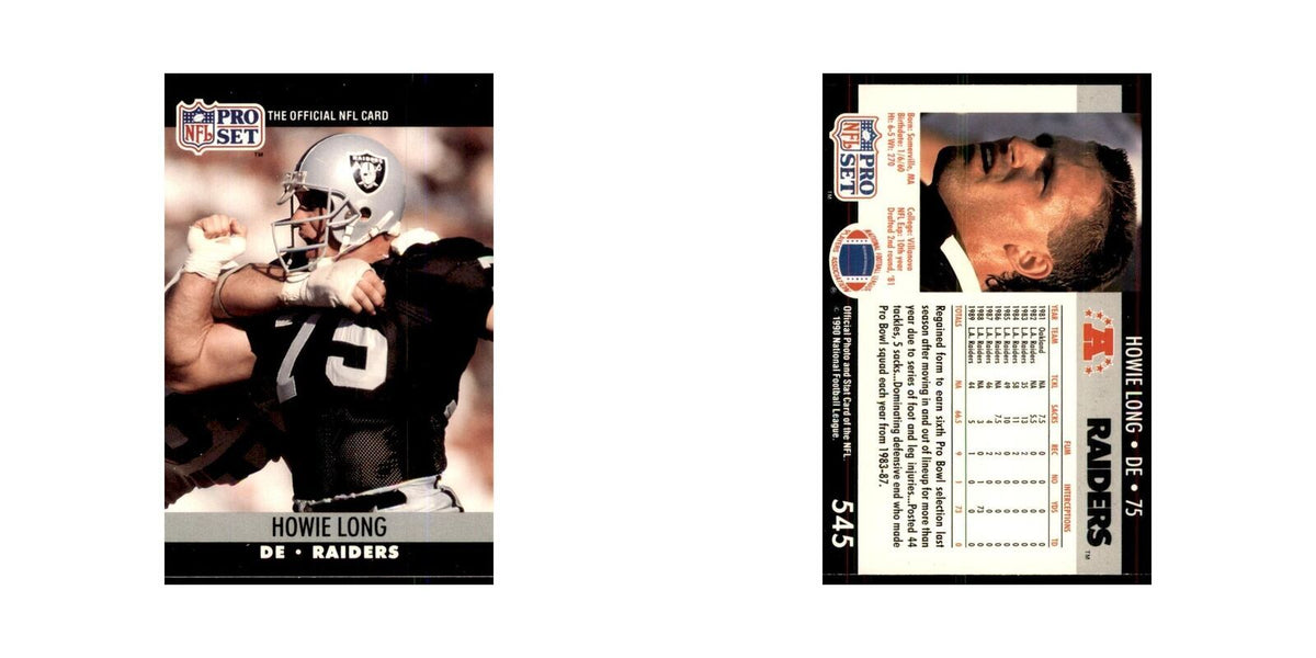 1990 Pro Set Howie Long Los Angeles Raiders #545