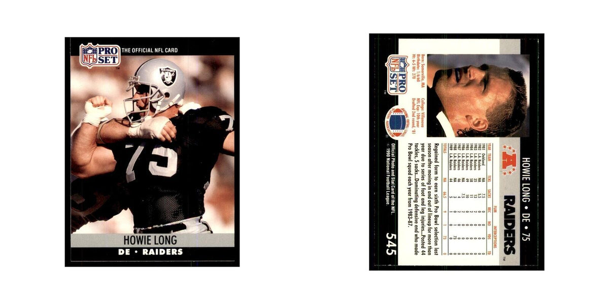 1990 Pro Set Howie Long Los Angeles Raiders #545