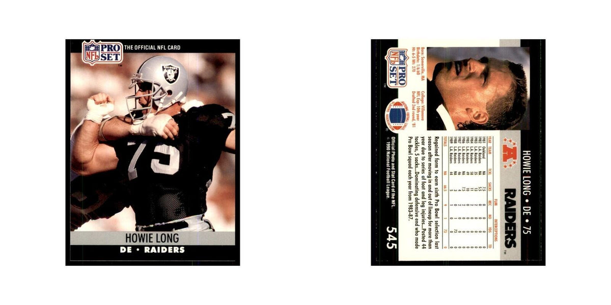 1990 Pro Set Howie Long Los Angeles Raiders #545