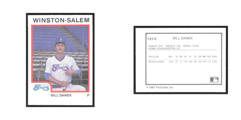 1987 ProCards Minor League Bill Danek Winston-Salem Spirits #1213