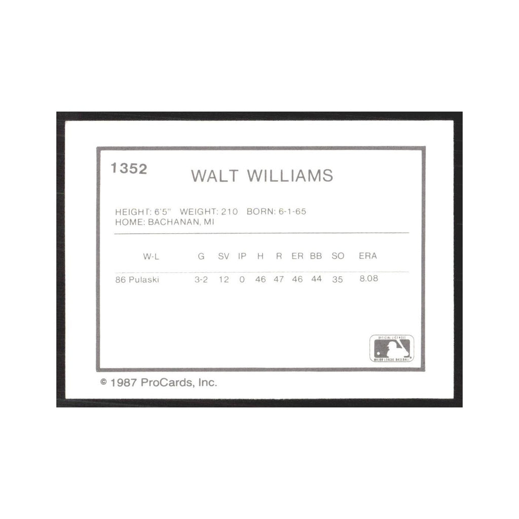 1987 ProCards Minor League Walt Williams Sumter Braves #1352