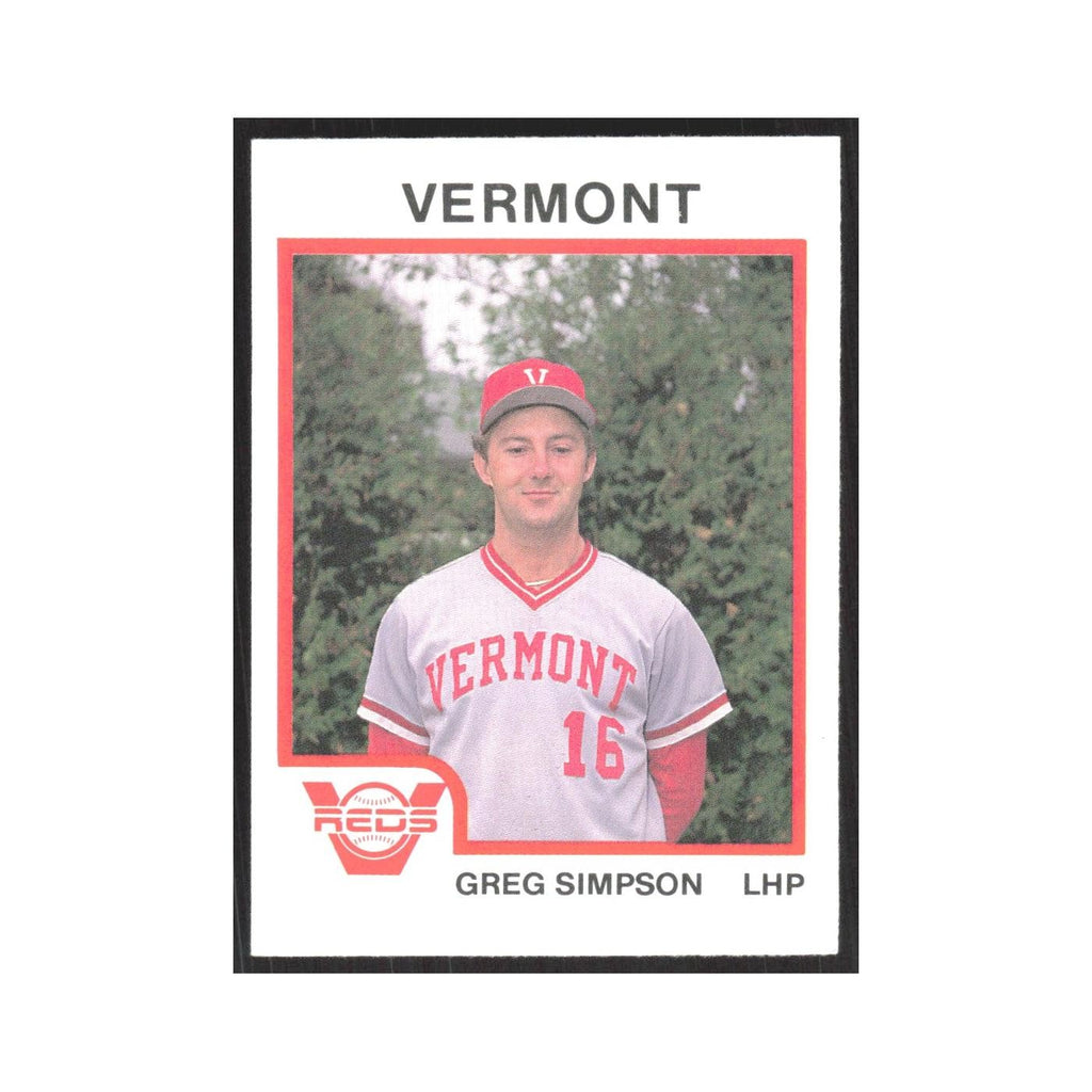 1987 ProCards Minor League Greg Simpson Vermont Reds #819