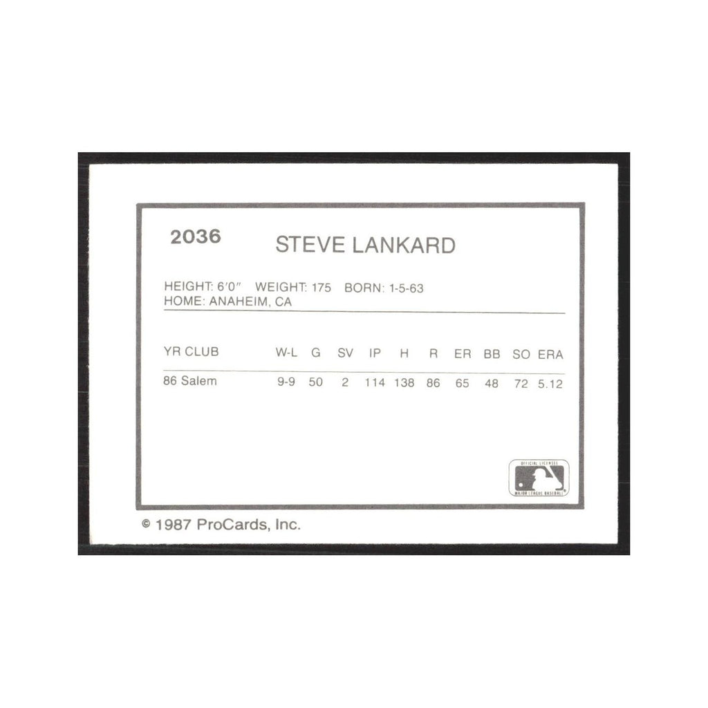 1987 ProCards Minor League Steve Lankard Port Charlotte Rangers #2036