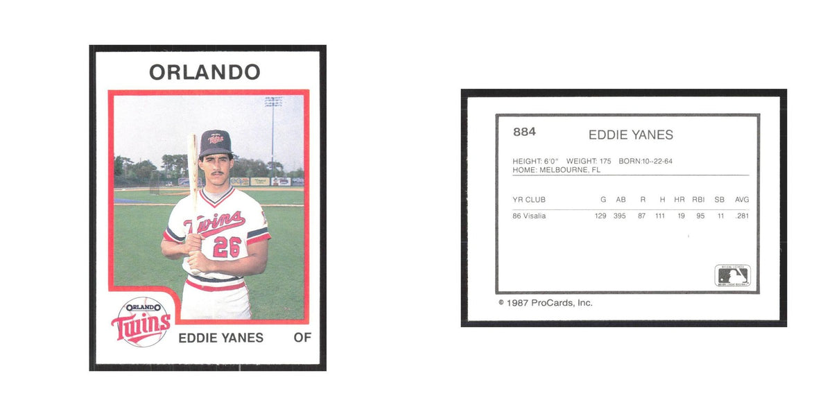 1987 ProCards Minor League Eddie Yanes Orlando Twins #884