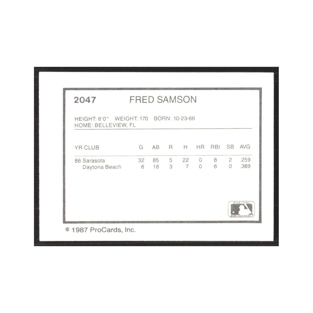 1987 ProCards Minor League Fred Samson Port Charlotte Rangers #2047