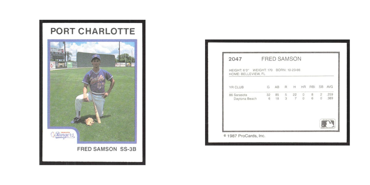 1987 ProCards Minor League Fred Samson Port Charlotte Rangers #2047