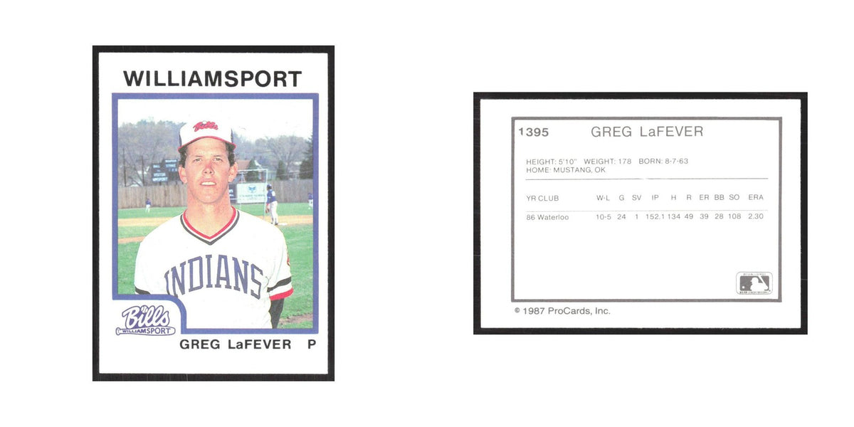 1987 ProCards Minor League Greg LaFever Williamsport Bills #1395