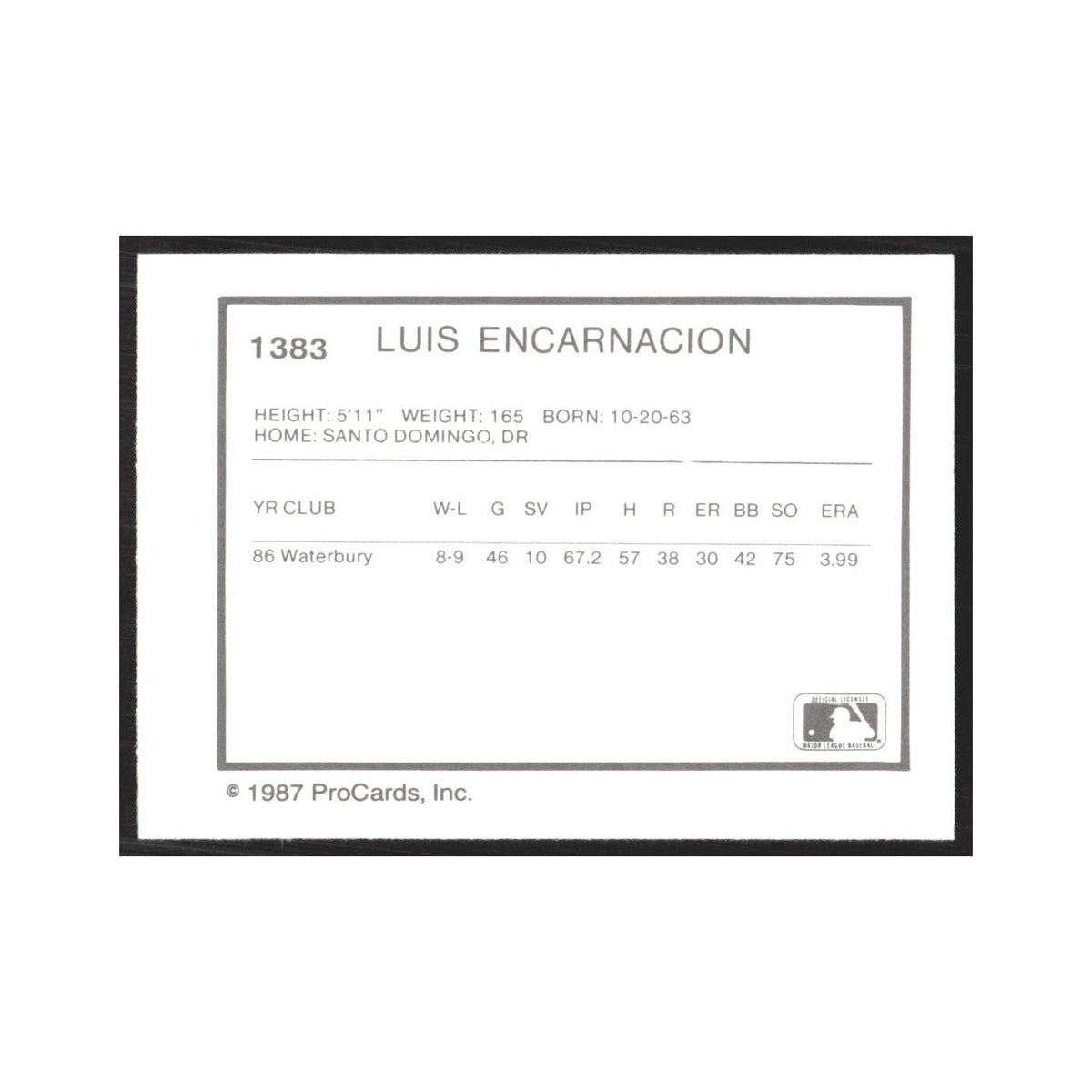 1987 ProCards Minor League Luis Encarnacion Williamsport Bills #1383