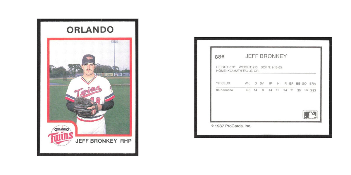 1987 ProCards Minor League Jeff Bronkey Orlando Twins #886