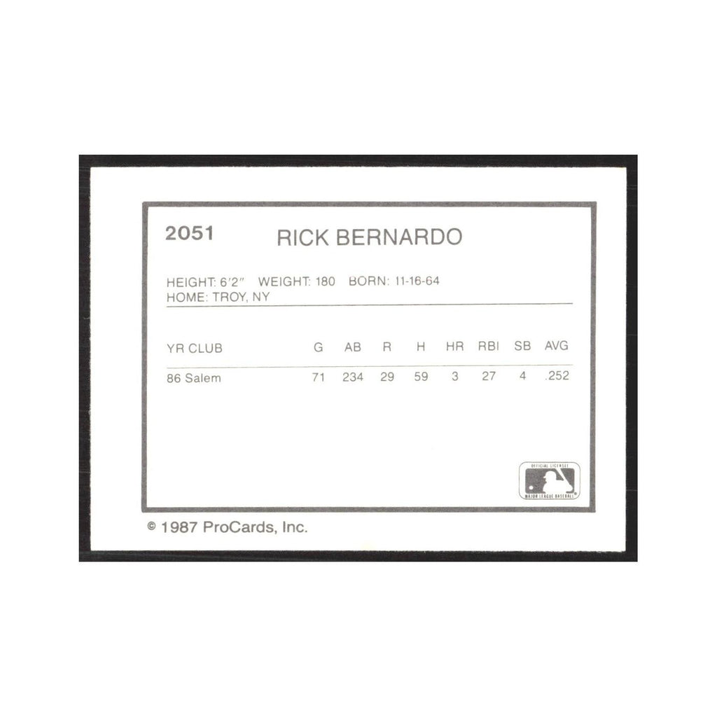 1987 ProCards Minor League Rick Bernardo Port Charlotte Rangers #2051