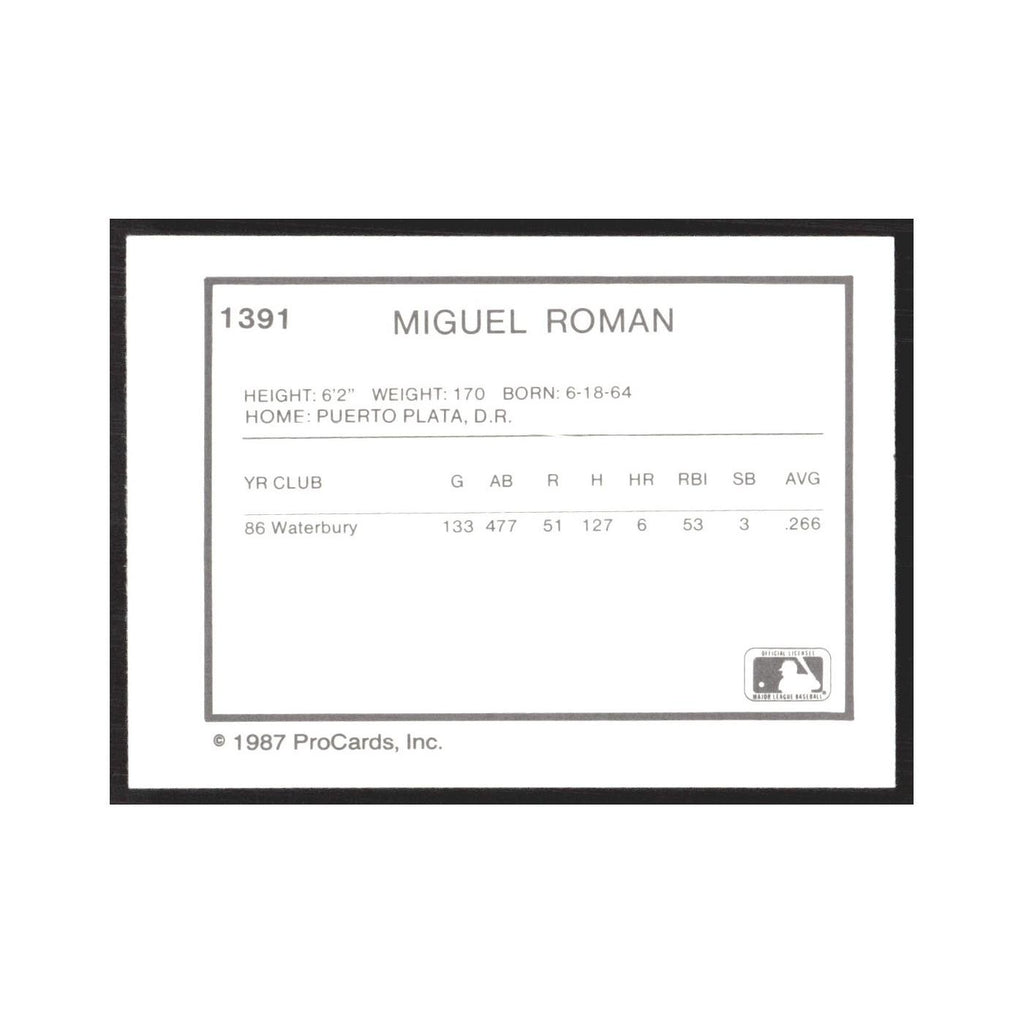 1987 ProCards Minor League Miguel Roman Williamsport Bills #1391