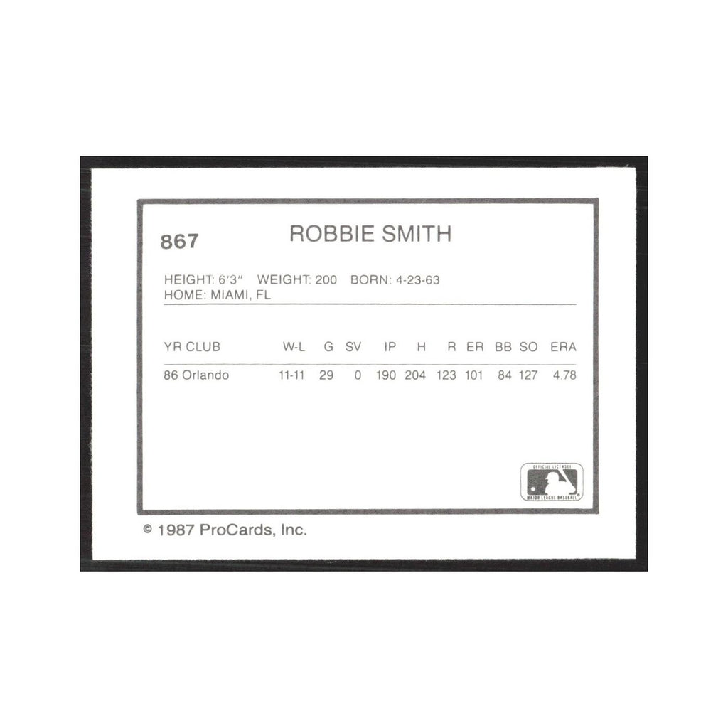 1987 ProCards Minor League Robbie Smith Orlando Twins #867