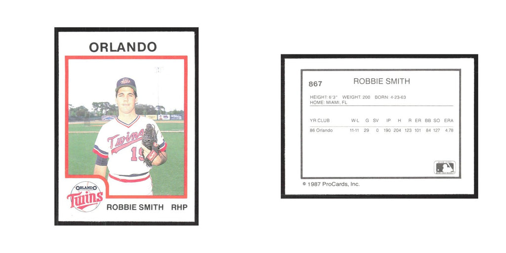 1987 ProCards Minor League Robbie Smith Orlando Twins #867