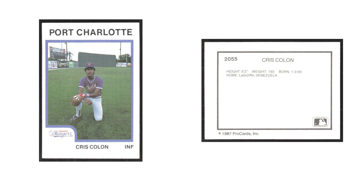 1987 ProCards Minor League Cris Colon Port Charlotte Rangers #2055