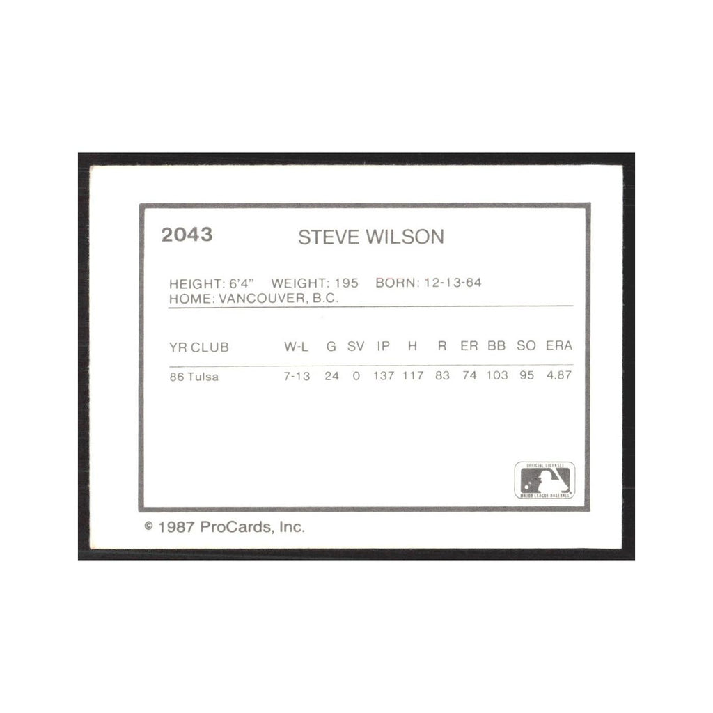 1987 ProCards Minor League Steve Wilson Port Charlotte Rangers #2043