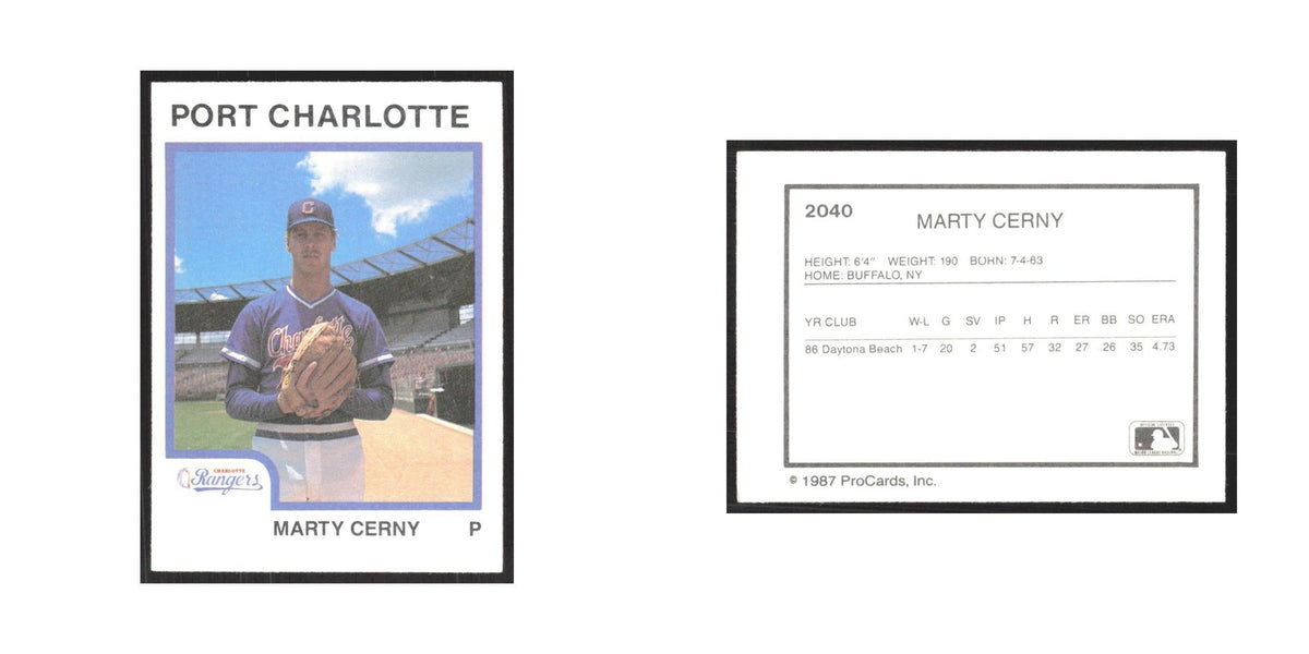 1987 ProCards Minor League Marty Cerny Port Charlotte Rangers #2040