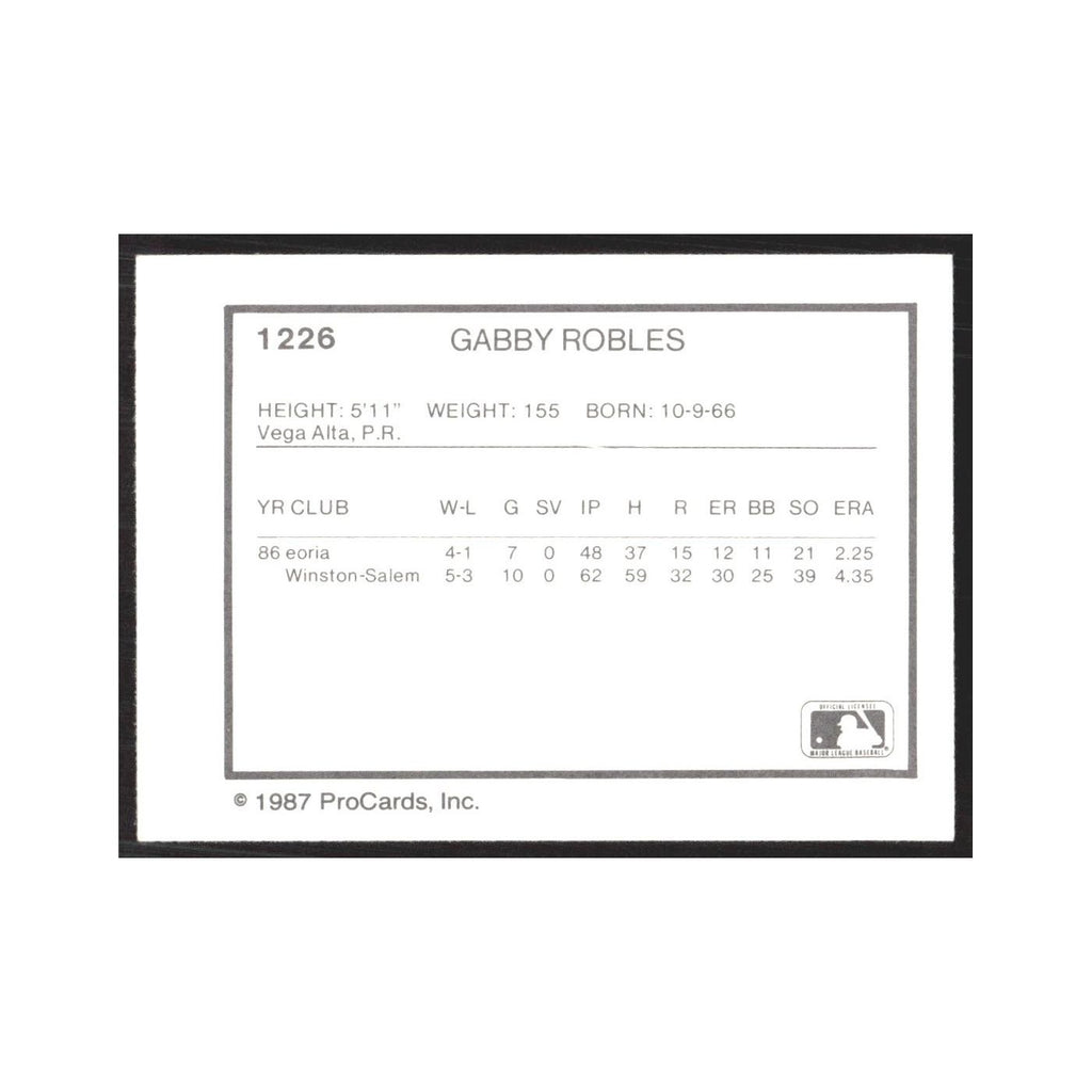 1987 ProCards Minor League Gabby Robles Winston-Salem Spirits #1226