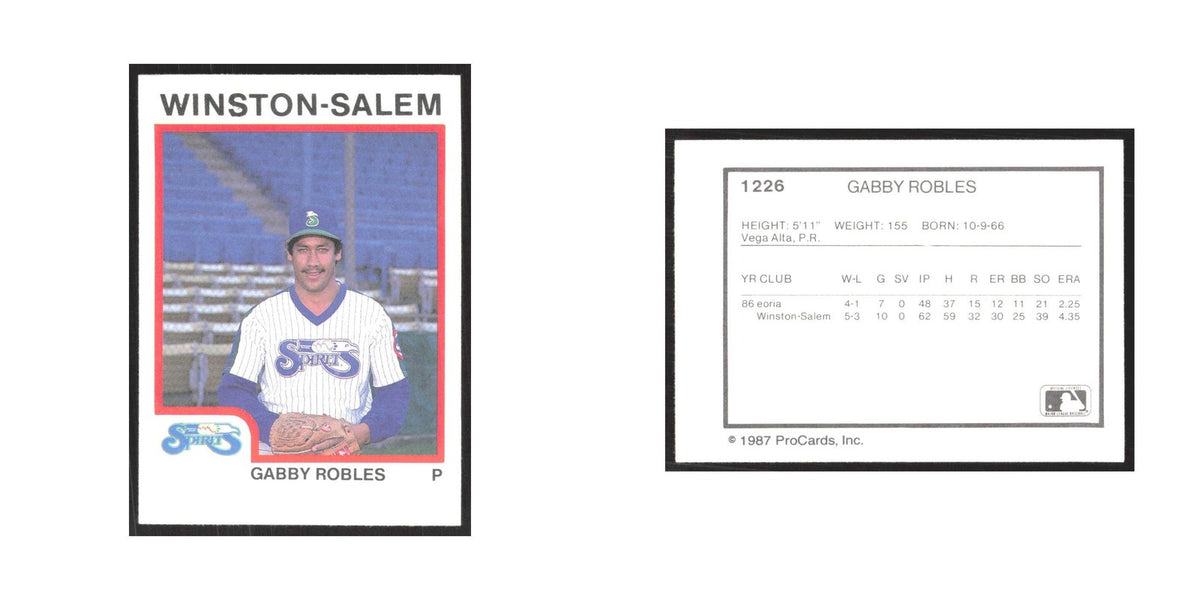 1987 ProCards Minor League Gabby Robles Winston-Salem Spirits #1226