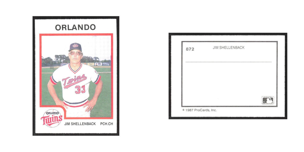 1987 ProCards Minor League Jim Shellenback Orlando Twins #872