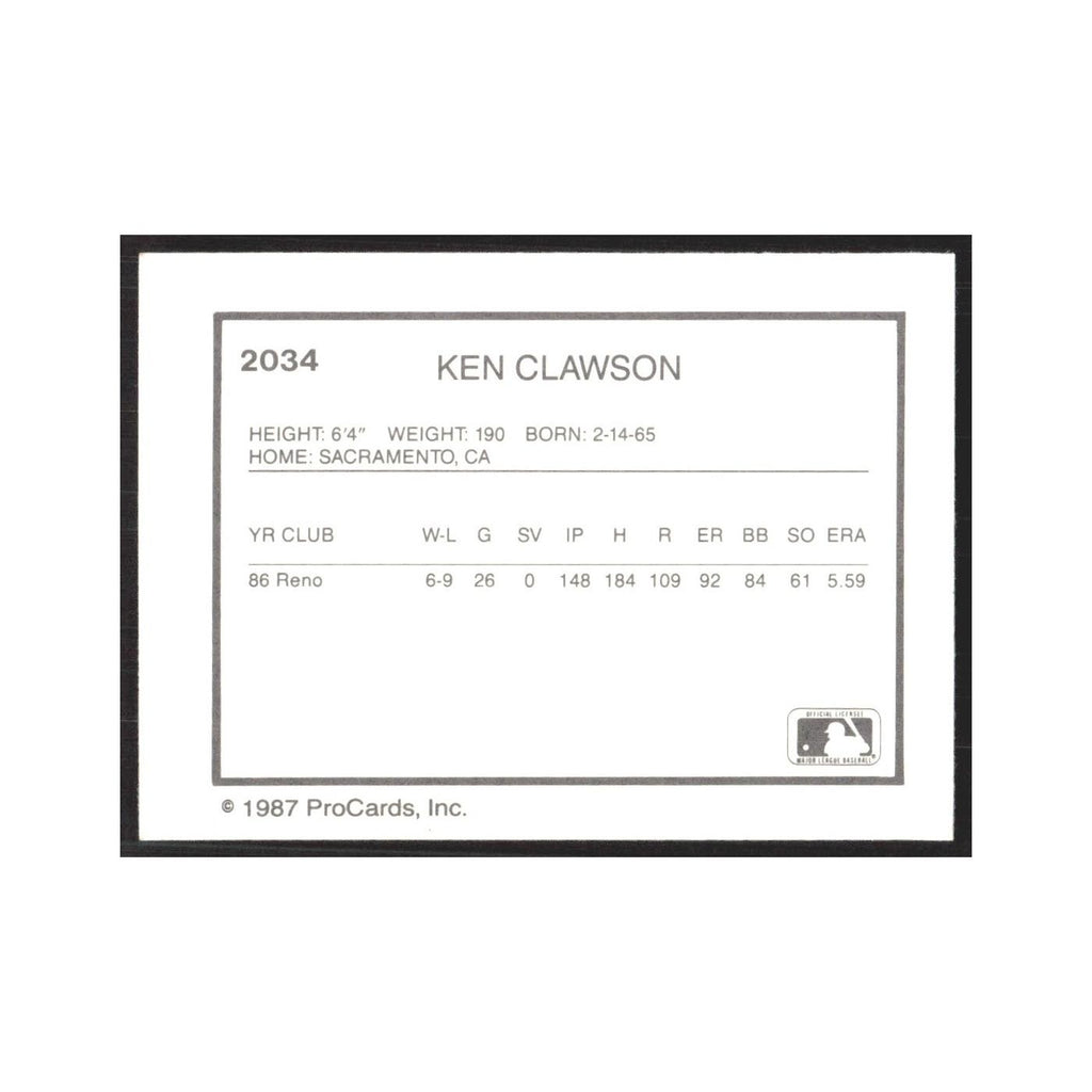 1987 ProCards Minor League Ken Clawson Port Charlotte Rangers #2034