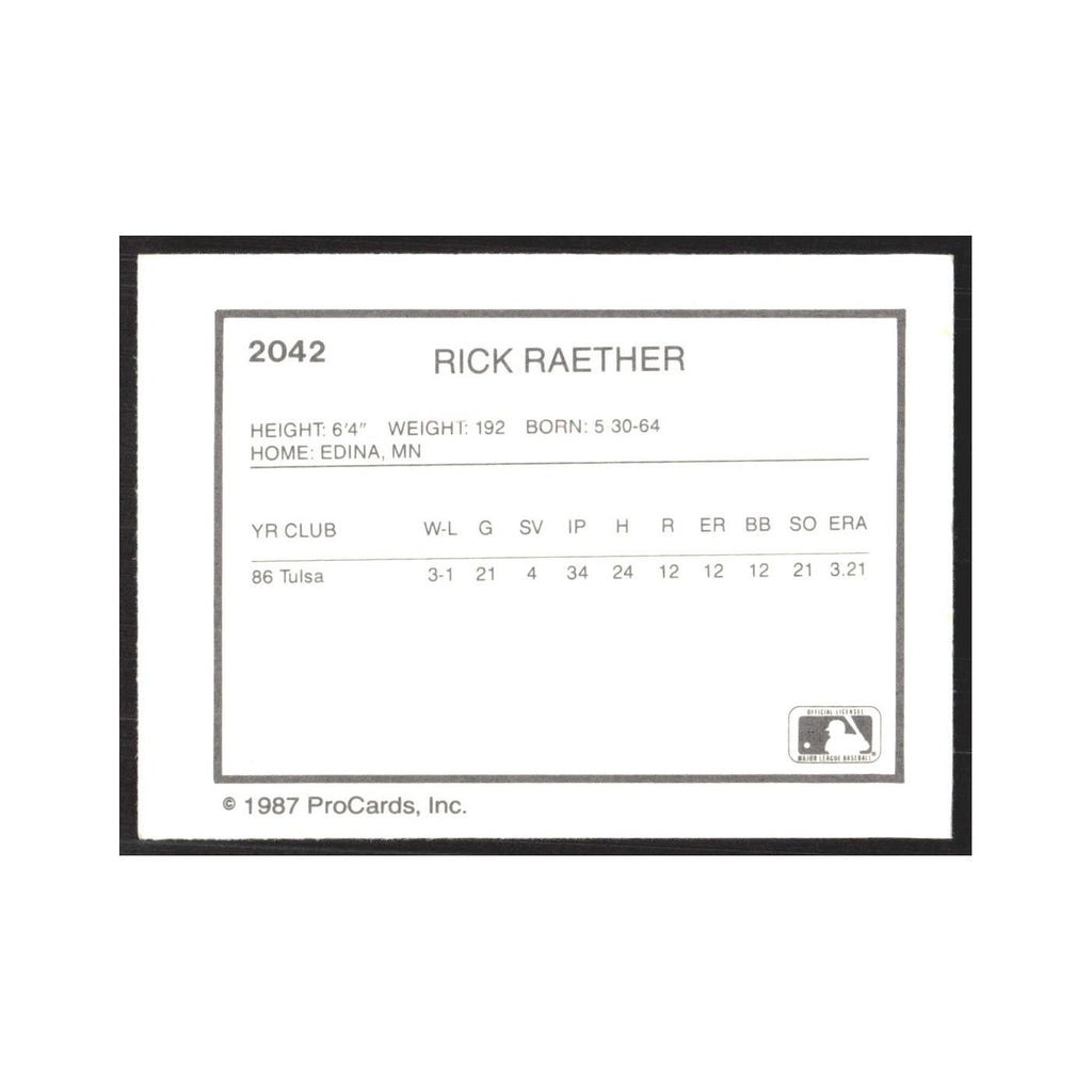 1987 ProCards Minor League Rick Raether Port Charlotte Rangers #2042