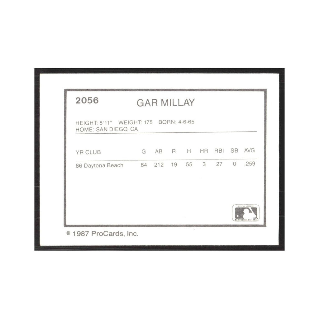 1987 ProCards Minor League Gar Millay Port Charlotte Rangers #2056