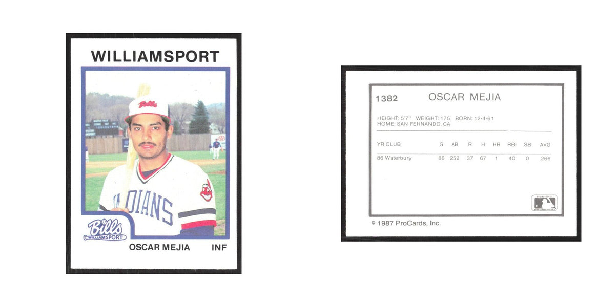 1987 ProCards Minor League Oscar Mejia Williamsport Bills #1382