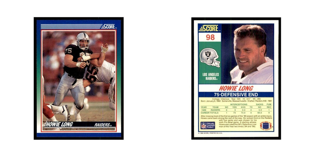 1990 Score Howie Long Los Angeles Raiders #98
