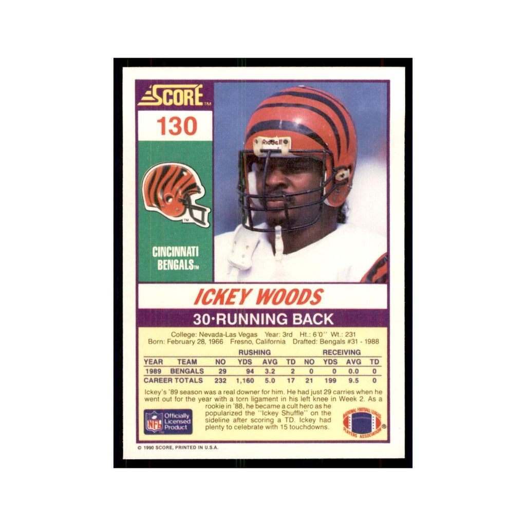 1990 Score Ickey Woods Bengals #130