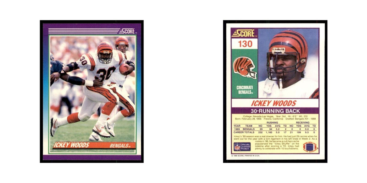 1990 Score Ickey Woods Bengals #130