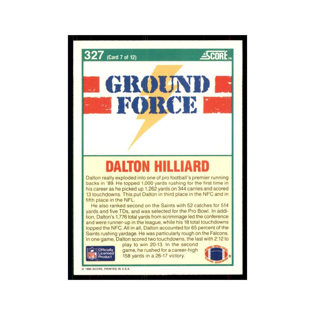 1990 Score Dalton Hilliard Saints #327