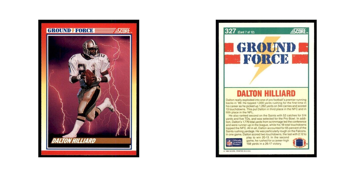 1990 Score Dalton Hilliard Saints #327