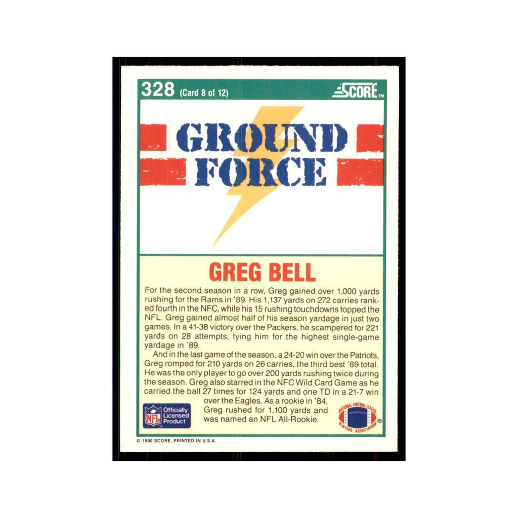 1990 Score Greg Bell Rams #328