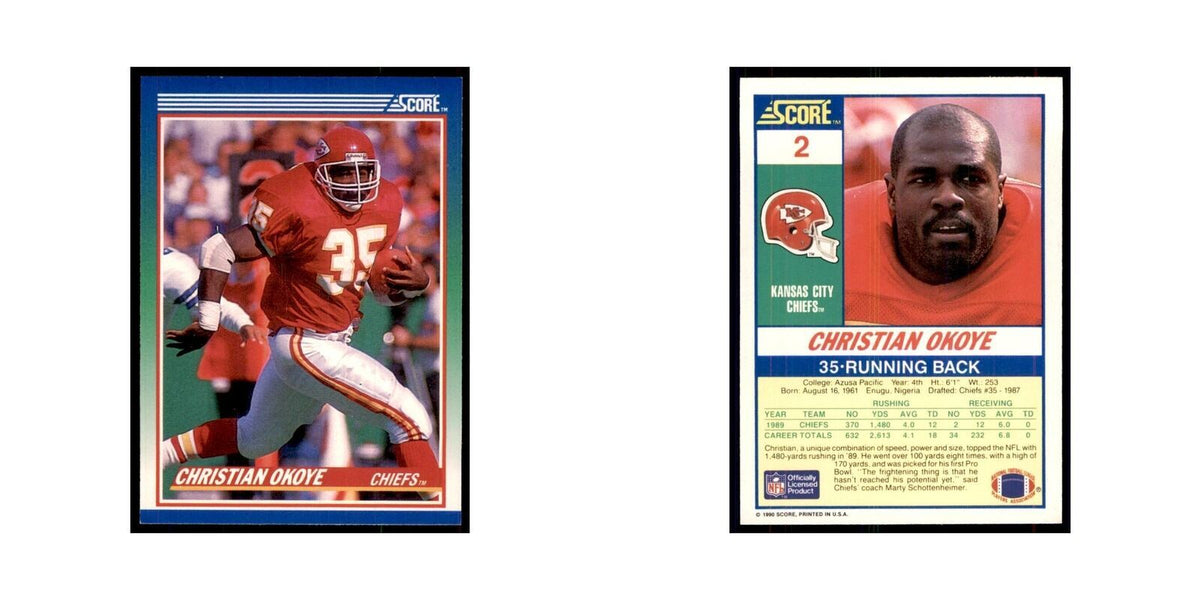 1990 Score Christian Okoye Chiefs #2