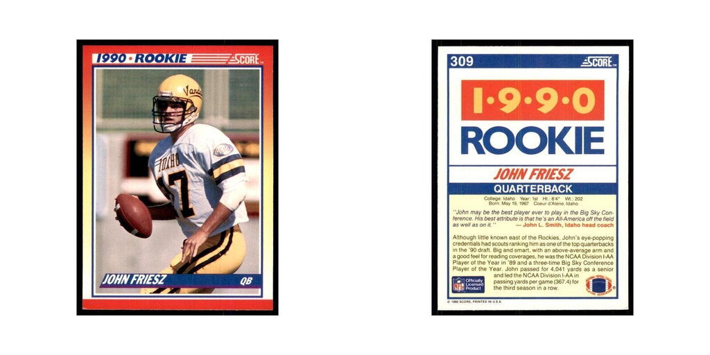 1990 Score John Friesz RC Idaho Vandals #309