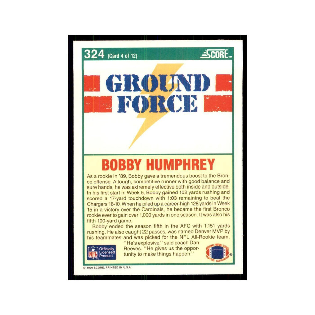 1990 Score Bobby Humphrey Broncos #324