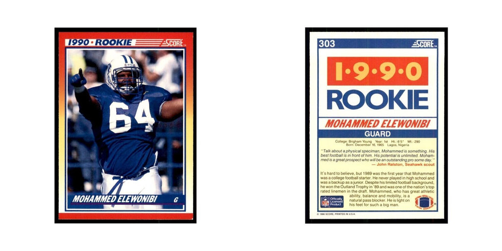 1990 Score Mohammed Elewonibi RC BYU Cougars #303