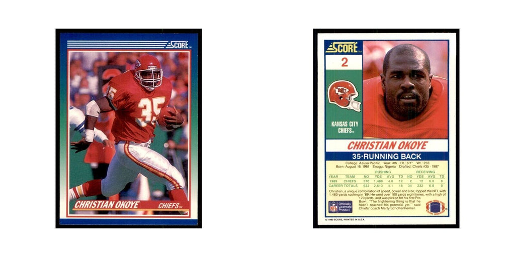 1990 Score Christian Okoye Chiefs #2