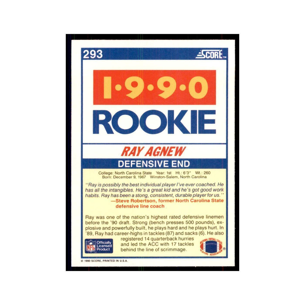 1990 Score Ray Agnew RC NC State Wolfpack #293