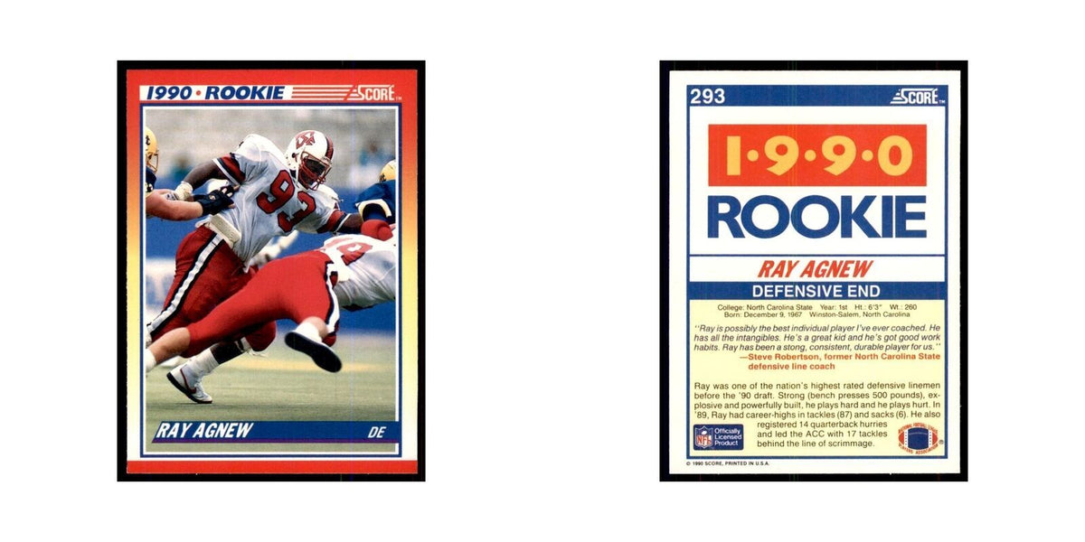 1990 Score Ray Agnew RC NC State Wolfpack #293