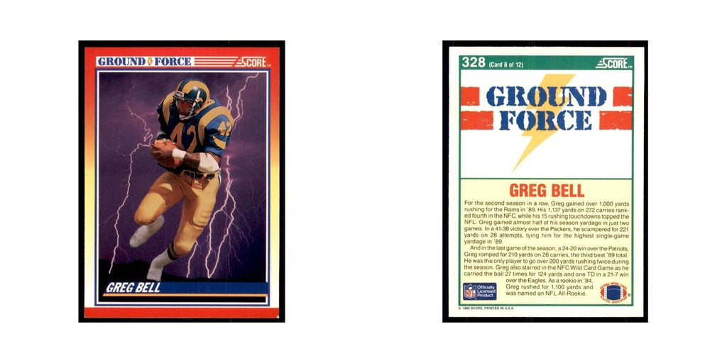 1990 Score Greg Bell Rams #328